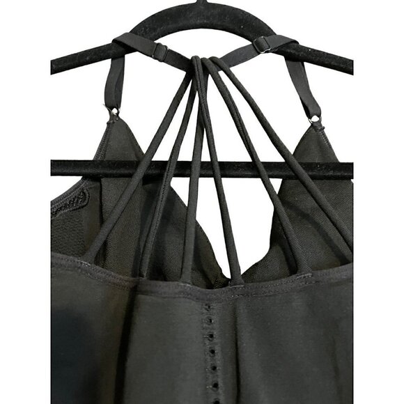 Women's Athleta Exercise Black Top Criss Cross Spaghetti Straps Large - Picture 2 of 5